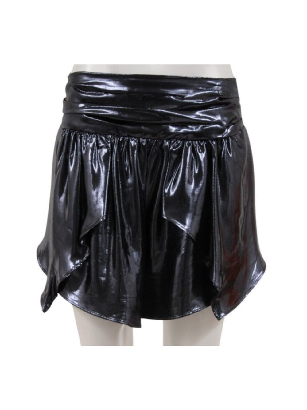 Isabel Marant Women Kira Metallic Mini Skirt Size T 38 Metallic Blue Black